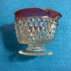 Vintage! Indiana Glass Diamond, Point Fluted, Footed, Sugar Bowl